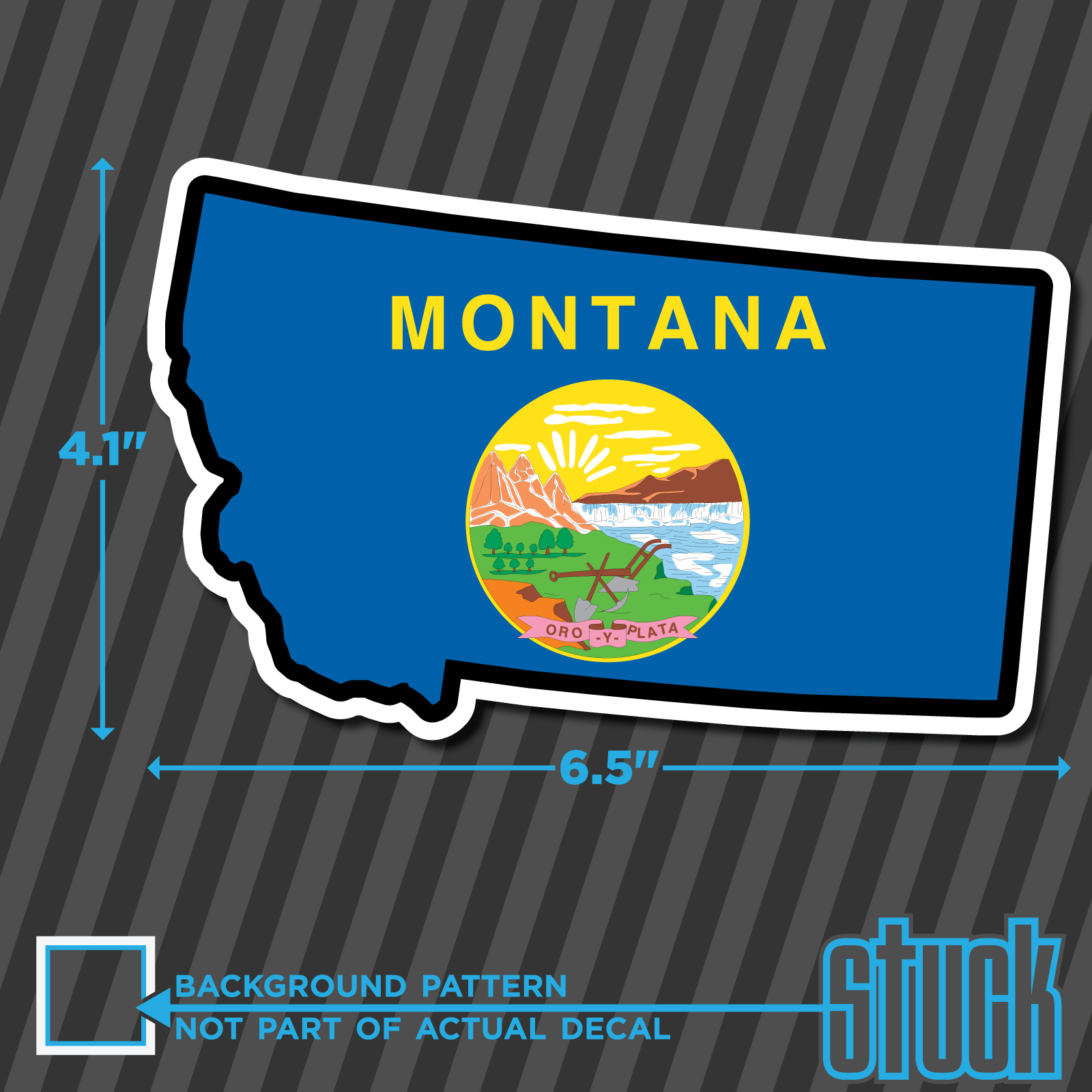 Montana State Flag Map Shape - 6.5